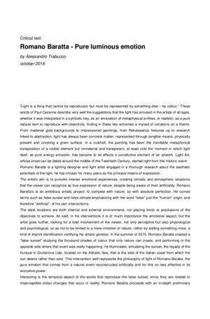 Alessandro Trabucco - Intervista: Pure luminous emotion