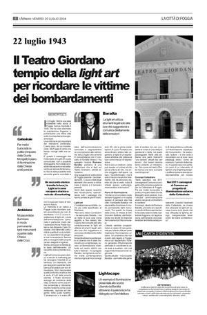 L'Attacco - Il Teatro Giordano tempio della light art per ricordare le vittime dei bombardamenti