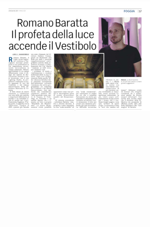 Romano Baratta il profeta della luce accende il vestibolo