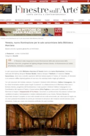 Nuova illuminazione per le sale sansoviniane della Biblioteca Marciana