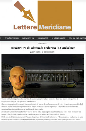 Lettere meridiane - Ricostruire il Palazzo di Federico II. Con la luce