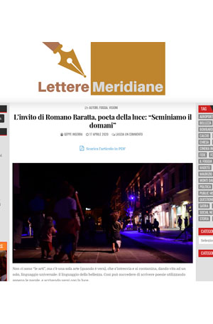 Lettere meridiane - Romano Baratta poeta della luce: seminiamo il domani